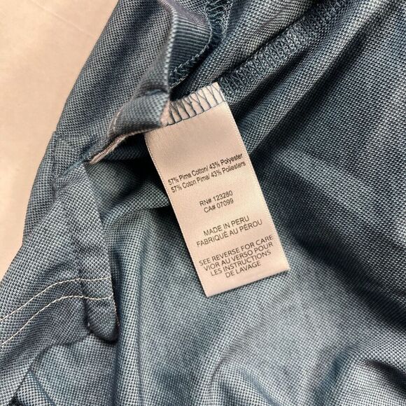 Travis Mathew Mens Polo Shirt Blue Stretch Short Sleeve Performance Top LARGE - Picture 8 of 11